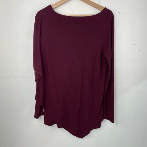 Soft Surroundings Shirt Top Women Layered Merlot Madeline Tunic Spring Small