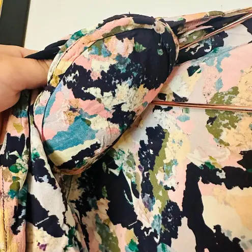 IRO Bloomy Women's Multicolored Floral Mix Printed Wrap Mini Dress Size 36