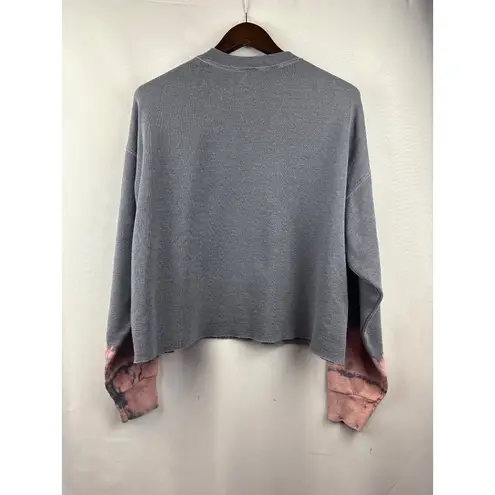 Women’s I.S.M.B.S. Medium Grey & Pink Acid Wash w/ Ef It Embroidery Crewneck Gray Size undefined