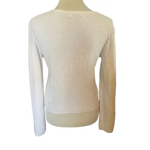 A Byer A. Byer White Knitted Long Sleeve Button Up Cropped Cardigan Size L - Image 2