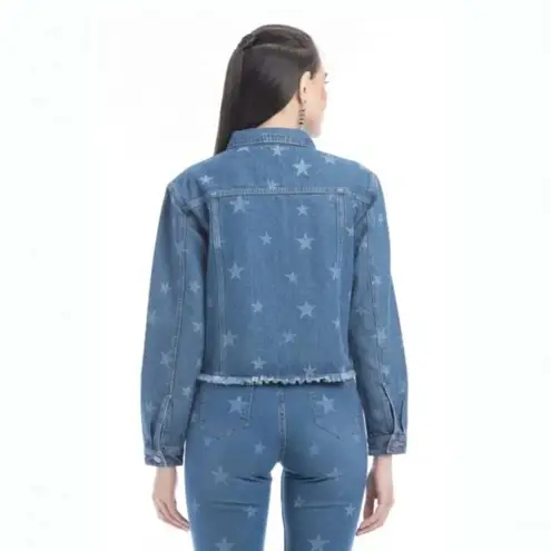 NWT "Shiloh Stars" Women's Star Motif Denim Jacket by Myra size Large Blue