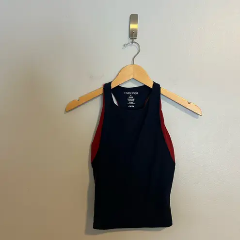 Carbon38 Colorblock High Neck Tank in Navy/Red Dahlia size Small (S) Blue