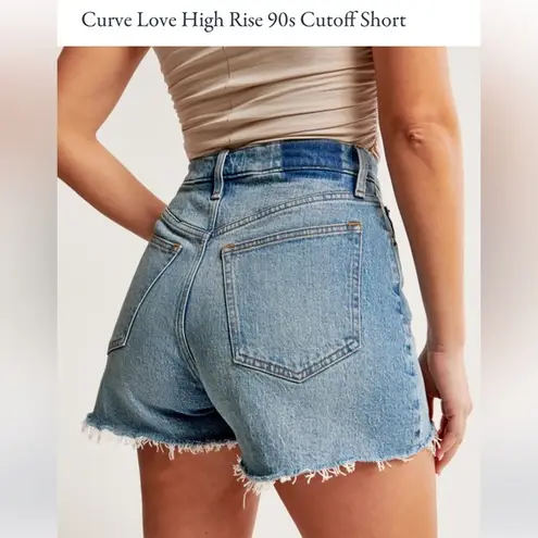 Abercrombie & Fitch Abercrombie Curve Love High Rise 90s Cutoff Denim Shorts