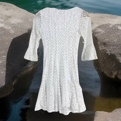 NWT Rabbit Rabbit Rabbit Lace fluffy Midi Dress Women's Sz 6 Boho Fairycore Blue