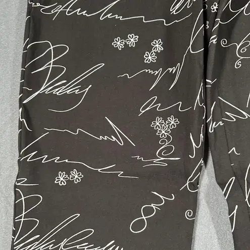 Frank Lyman Womens 12 Black Script Graffiti Writing Trouser Pant 226302