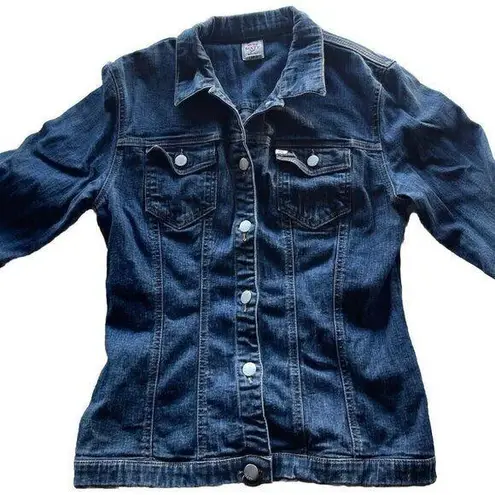 Miss Sixty Vintage Denim Jacket Women’s Sz Large Blue Distressed Made In Italy