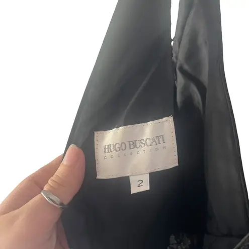 Hugo Buscati Vintage Womens Size 2 Black Bodycon Mermaid Fairy Grunge Maxi Dress