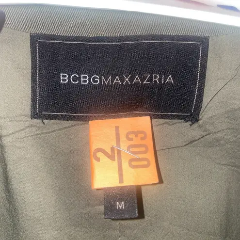 BCBG MAXAZRIA Ania Dusty Olive Moto Blazer Jacket Sz M