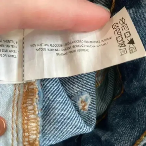 Primark  high rise blue distressed jean shorts in size 0