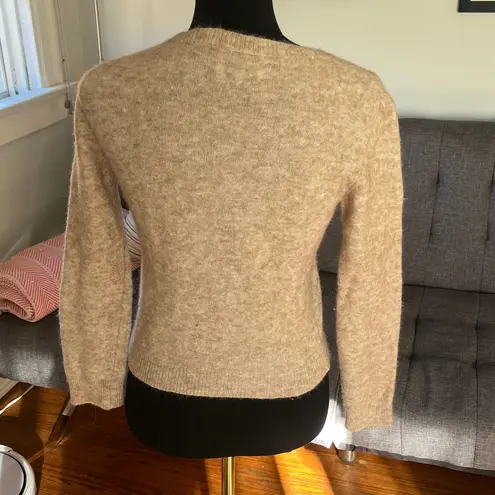 Nanushka Soft Beige Crew Neck Sweater Size Small Tan