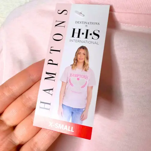 Hamptons Destinations Tennis Club Short Sleeve Graphic Tee Size XS Pink T
