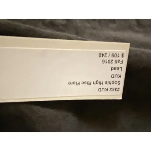 L'Agence NEW Sophie High Rise Flare Pants Lead Grey Velvet Cords Size 25