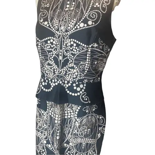 David Meister SZ 12 Printed Knee-Length Dress