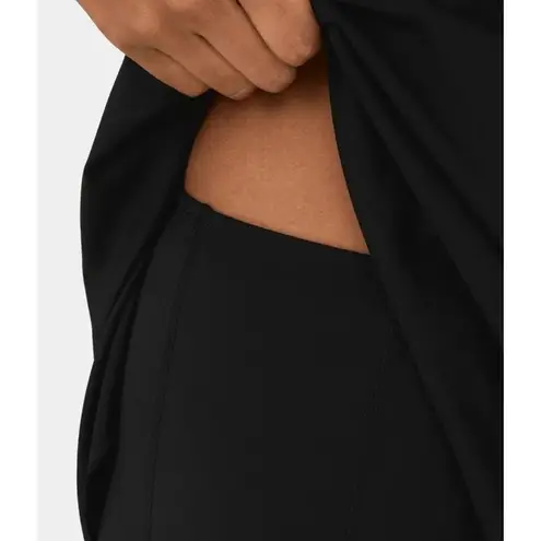 Halara Cloudful Air V Neck Crisscross Lace Up 2-Piece Pocket Mini Dress Black XL