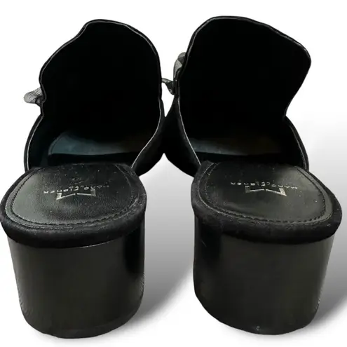 Marc Fisher  Black Suede Mules 10 Gothic Tulle Rosette Bow Embellished Edwardian thumbnail 5