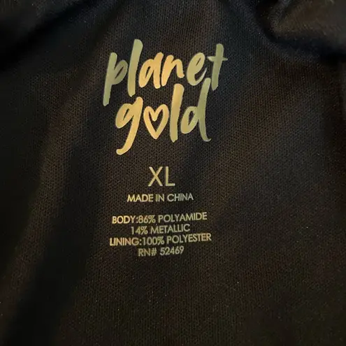 Planet Gold Black Silver Animal Leopard Print Sleeveless Midi Sheath Dress XL