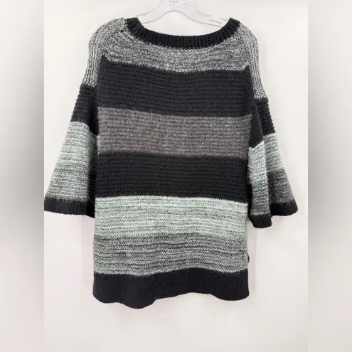 By Malene Birger Alpaca Wool Blend Oversized Striped Sweater Size Medium Black