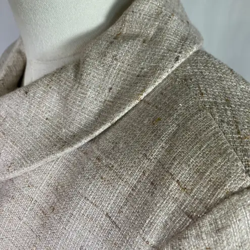 Brooks Brothers Blazer Jacket Womens Size 8 Beige Woven in Italy Career Coat