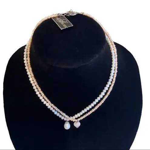 Sterling Silver NWT Vintage Marshall Field’s & Faux Pearl Necklace With Pendant