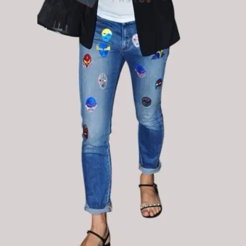 Stella McCartney Super Hero Patch Design Jeans 28 Boyfriend Fit Rare