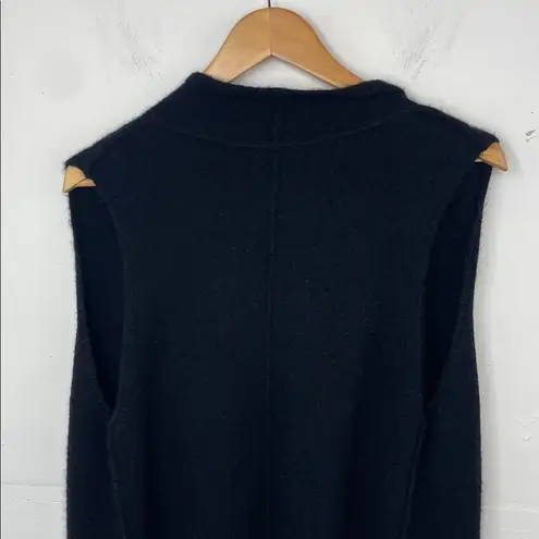 Wilfred Free Black Alpaca Wool Blend Sweater Vest with Fringe size Small