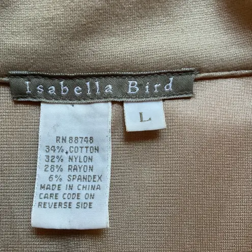 Isabella Bird Anthropologie Button Up Long Sleeve Pockets Knit Trench Coat Sz L Tan Size L