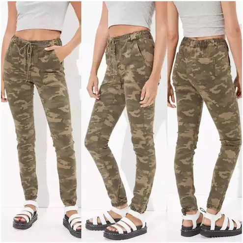 American Eagle  | Next Level Stretch Camo Joggers Size 2 Drawstring Ankle Zippers