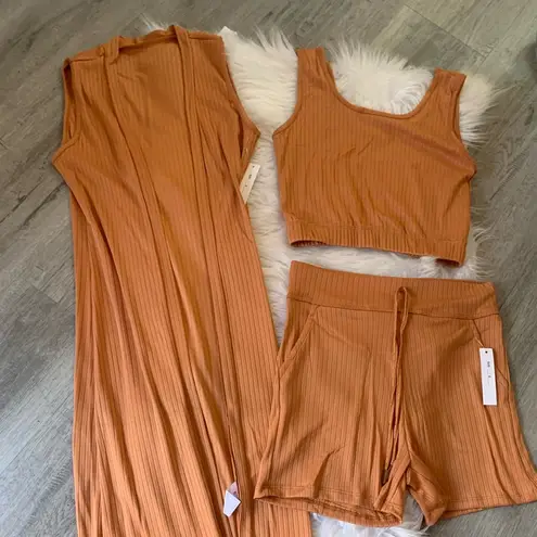Boutique 3pc long cardigan set
