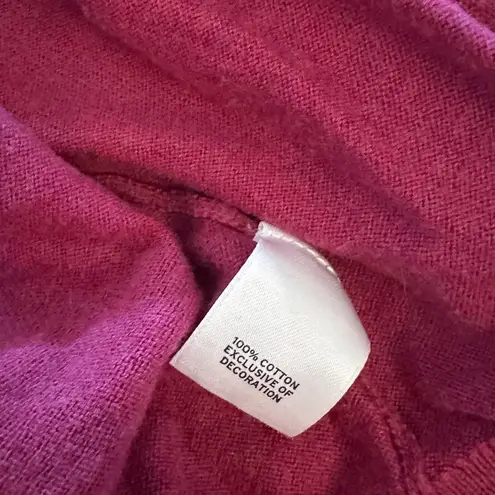 Y2K Carlson Cotton Cardigan with Ruffle Flowers, Size 3X Pink