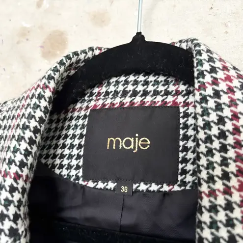 Maje Voldita Double-breasted Check Jacket in Multicolor