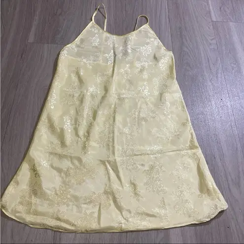 Elegant Yellow Lace Slip Dress Size M