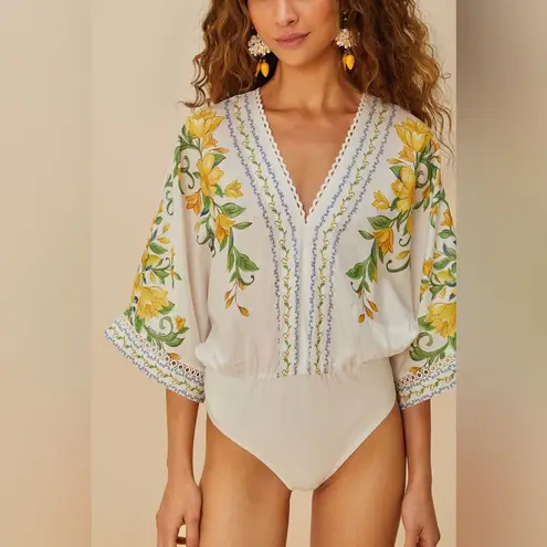 Farm Rio Off-White Sicily Bodysuit S