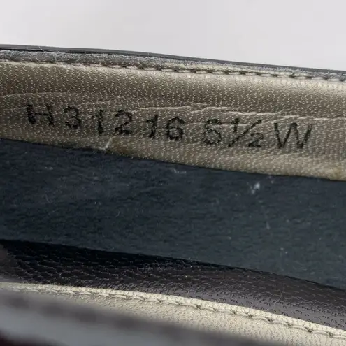 ROS HAMMERSON Leather & Patent Mid Heel Pump 8.5 W Black