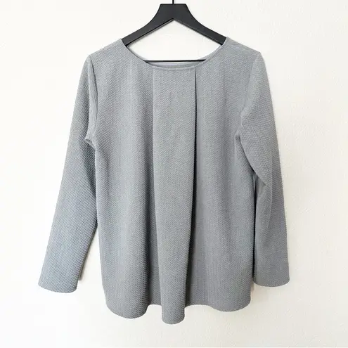 Ruti Tunic Top Womens Hi Lo Hem Long Sleeve Textured Gray Size S/M