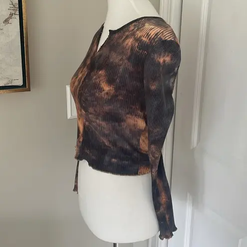 Cutest ππ Long Sleeve Cropped Tie Dyed Vintage Y2K Top