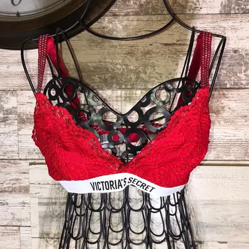 Victoria's Secret Victoria’s Secret Bra red lace bling bra lounger size small vs bra evening wear‌