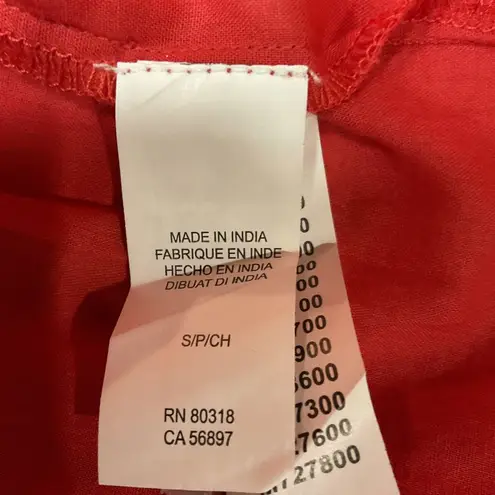 Lucky Brand  Poppy Red Eyelet Sleeveless‎ Summer Babydoll Top Blouse Size S NEW