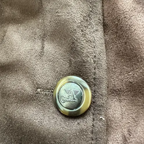 Armani Collezioni A Collezioni Suede chocolate brown leather jacket coat women's M NEW