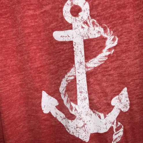 C&C Orange Nautical Graphic Anchor Tee Swim Cover Oversized Relaxed Tunic Fit XL