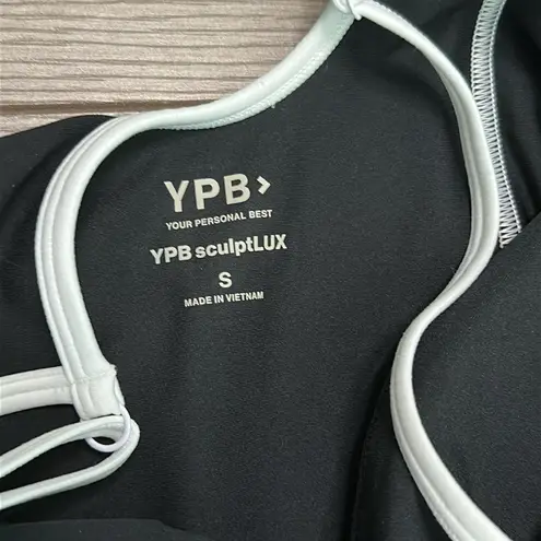 YPB Abercrombie & Fitch SculptLux High Neck Onsie Black White Size Small