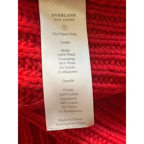 Everlane  The Italian Soft Wool Rib Turtleneck Sweater in Red Large New Womens