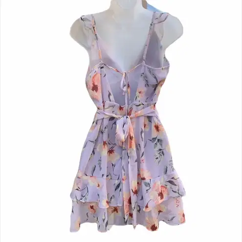 ✨HP✨Layered Ruffle Floral Cami Strap Dress✨ Purple
