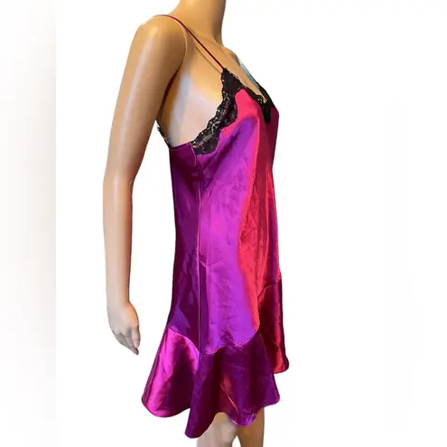 Delicates Vintage Iridescent Holographic Purple Lingerie Intimates Slip Dress
