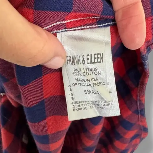 Frank & Eileen Frank & Eileen Mary Checked Flannel Shirtdress Red Blue Small
