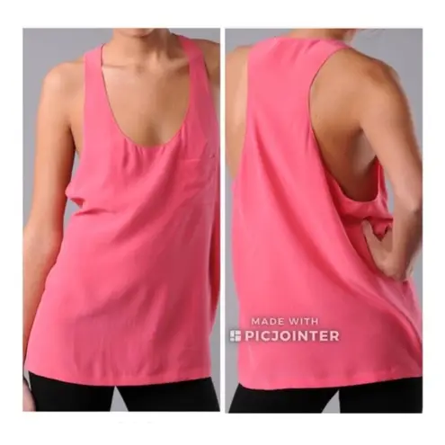 Alexander Wang Pink Silk Pocket Tank Top XS Basic Layer Racerback Y2K