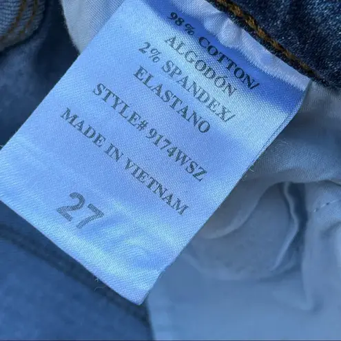 Eunina  Low Rise Kitty Crop Raw Hem Distressed Skinny Jeans 27