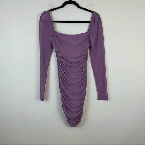 Princess Polly  | Charvi Long Sleeve Mini Dress Long Sleeve Purple Size 6