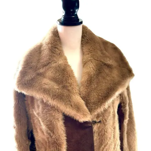 Tissavel Faux Fur Suede Jacket | Vintage | Bohemian, Fully Lined | Fits like Med Brown