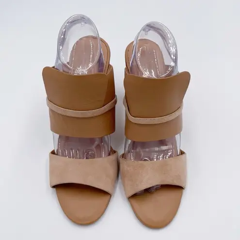 Halston Heritage Zarla Heeled Sandal Combo Slide Mule in Paloma Leather Size 10