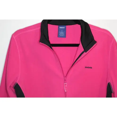 Reebok Pink and Black Large Lightweight Fleece Jacket from Reebox Athletic Athleisure